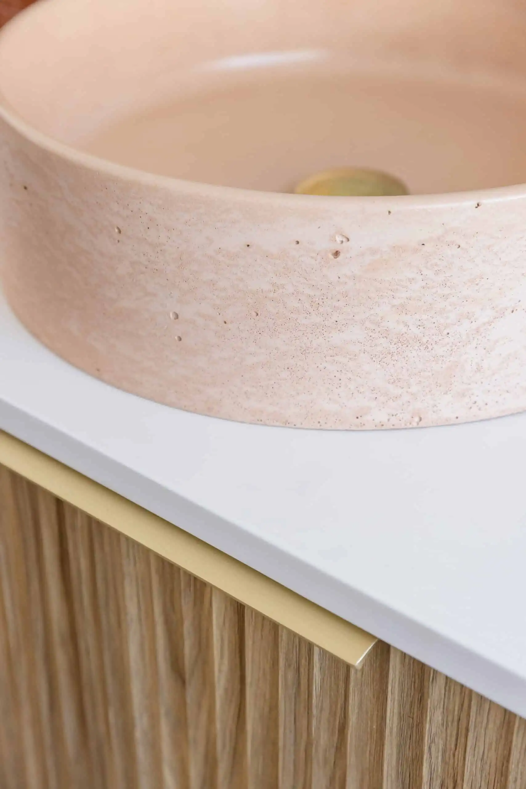 Blush pink and gold bathroom sink